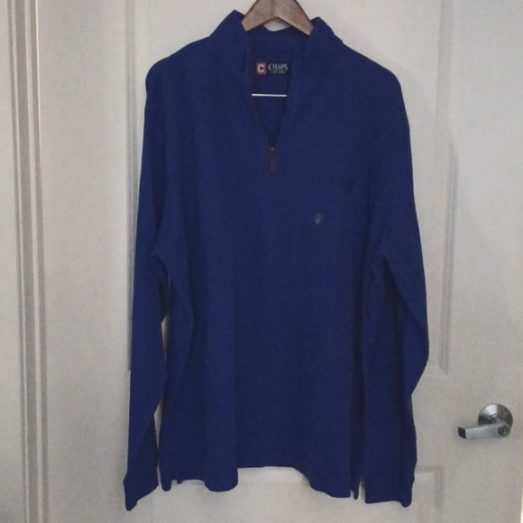 Chaps Blue French Ribbed Fleece Pullover Long Sleeve NWT - Picture 3 of 11